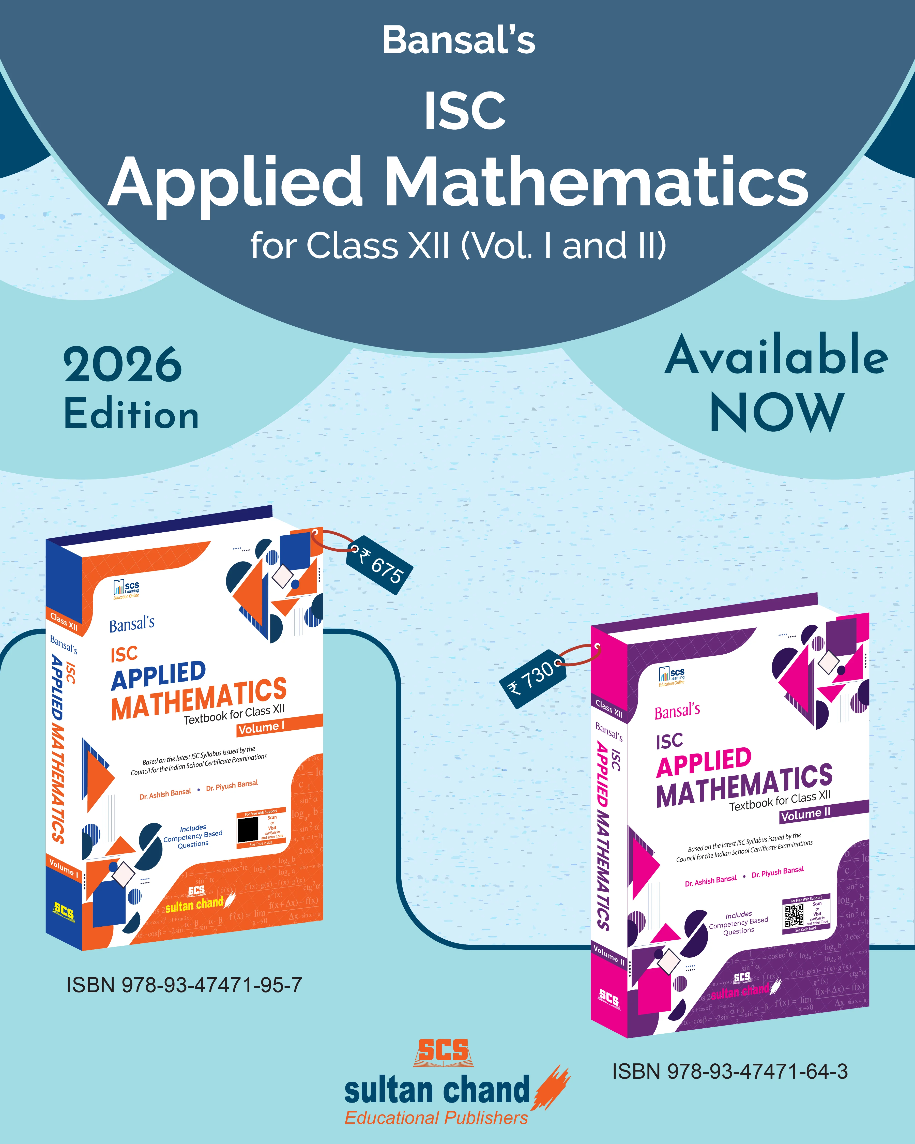 Bansal's Applied Mathematics Textbook for ISC Class 12 - Vol. I & II (2026-27 Session) - Image 2