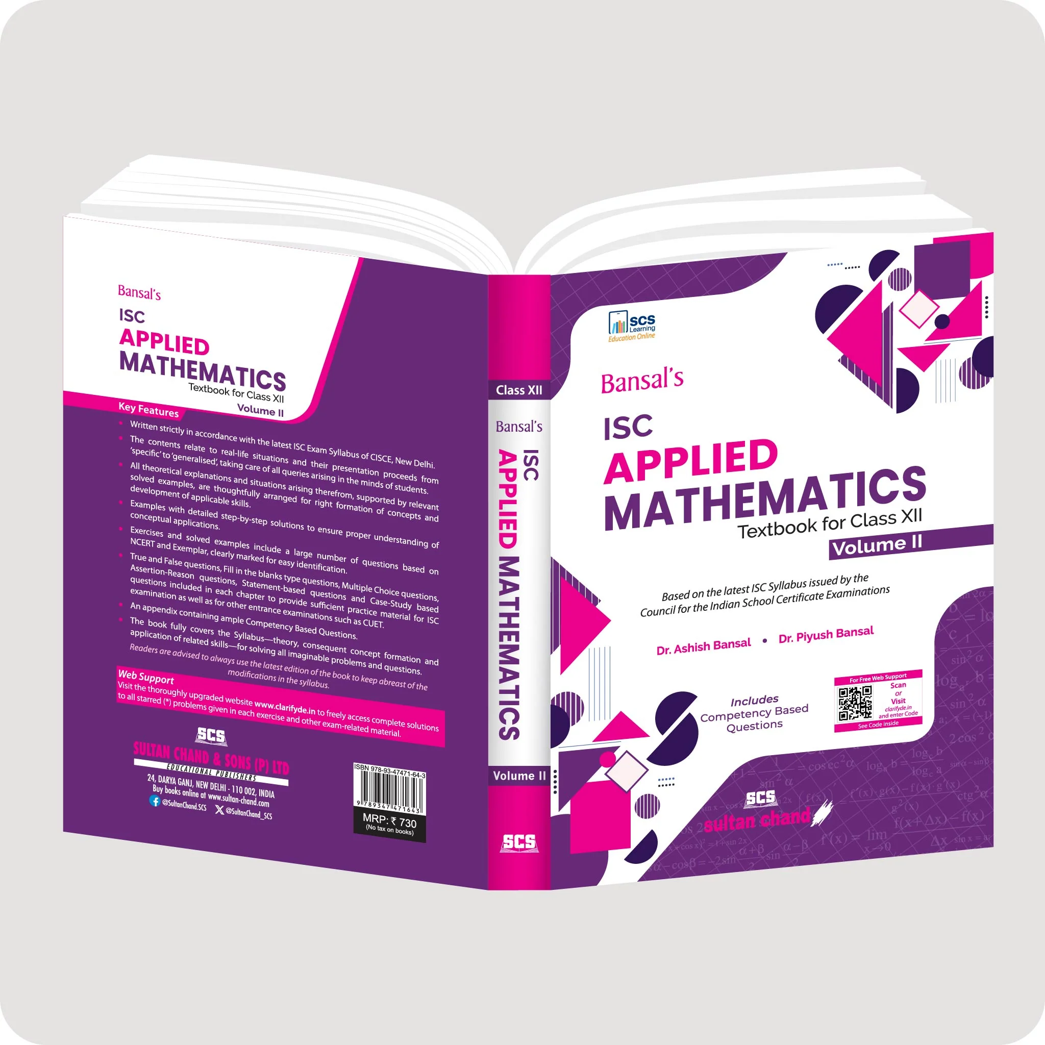 Bansal's Applied Mathematics Textbook for ISC Class XII - Vol. 2(2026-27 Session) - Image 3