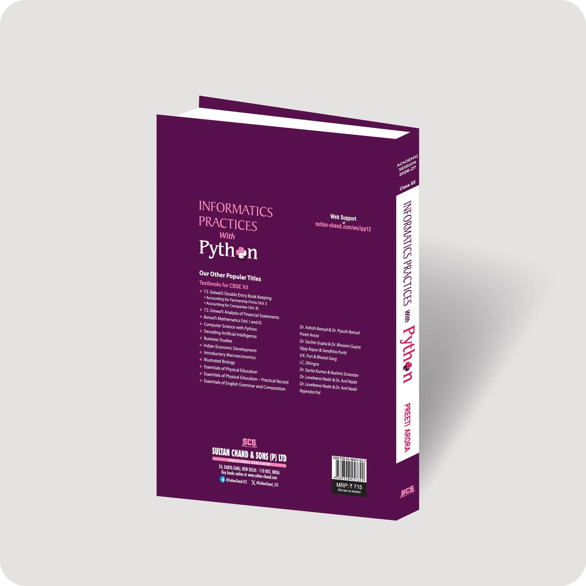 IP with Python Textbook for CBSE Class 12 (2026–27 Session): Preeti Arora - Image 2