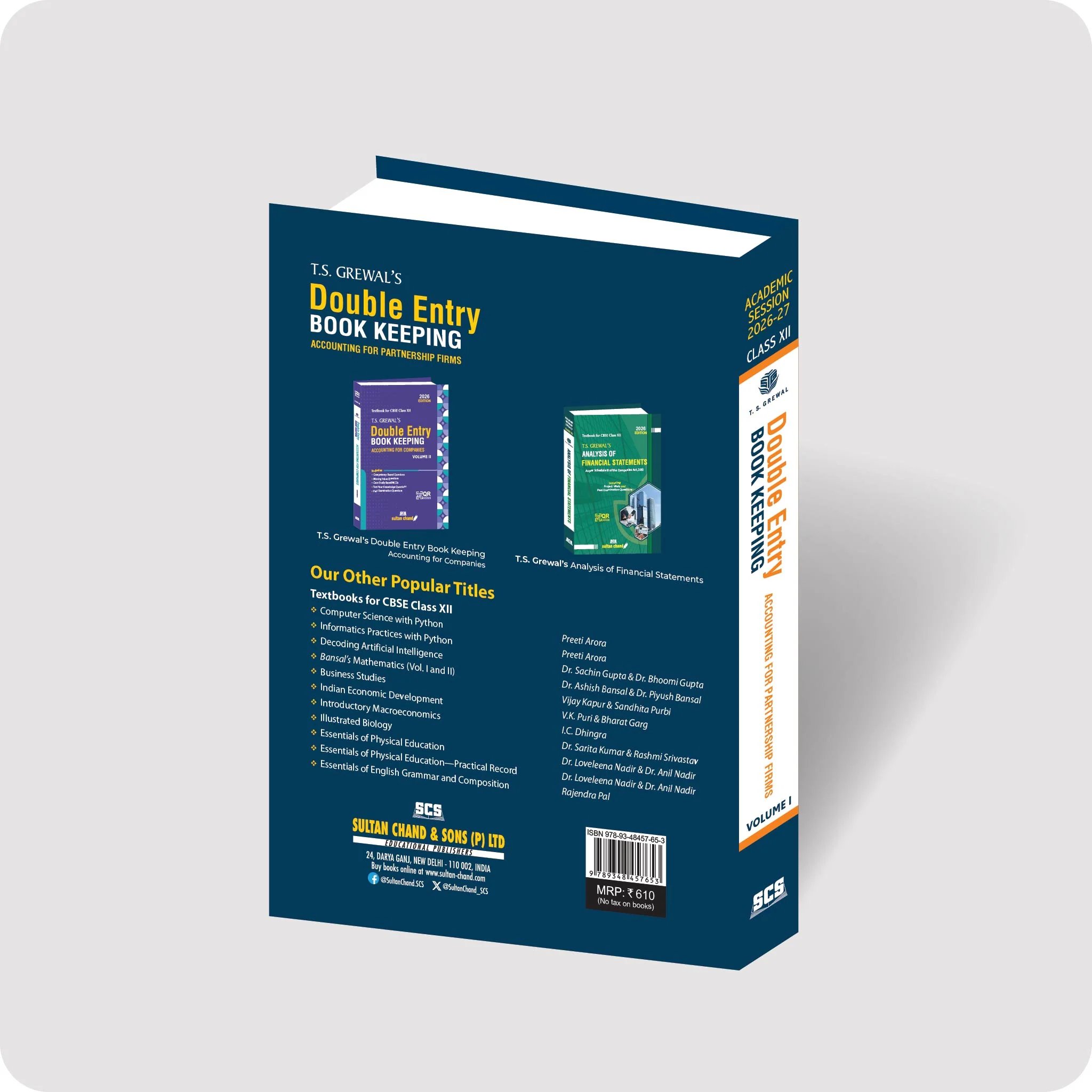 T.S. Grewal's Double Entry Book Keeping (Vol. 1) - Accounting For Partnership Firms: Textbook for CBSE Class 12 (2026-27 Session) - Image 2