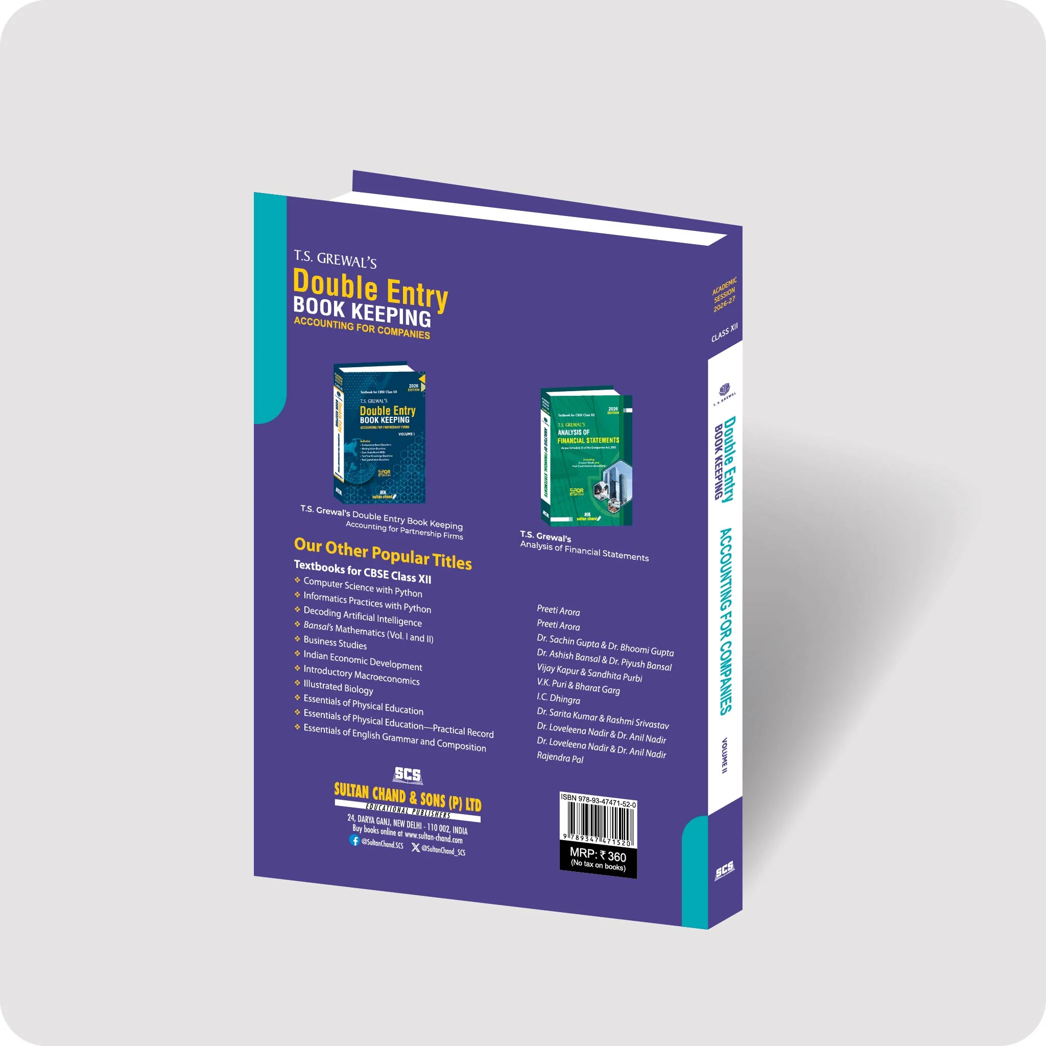 T.S. Grewal's Double Entry Book Keeping - Accounting For Companies (Vol. 2): Textbook for CBSE Class 12 (2026-27 Session) - Image 2